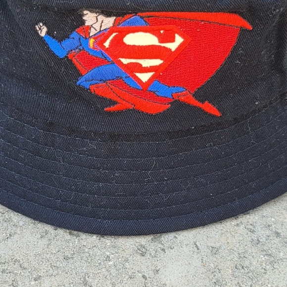 Vtg 1999 Warner Bros DC Comics Superman Kids Bucket Hat - Picture 2 of 5